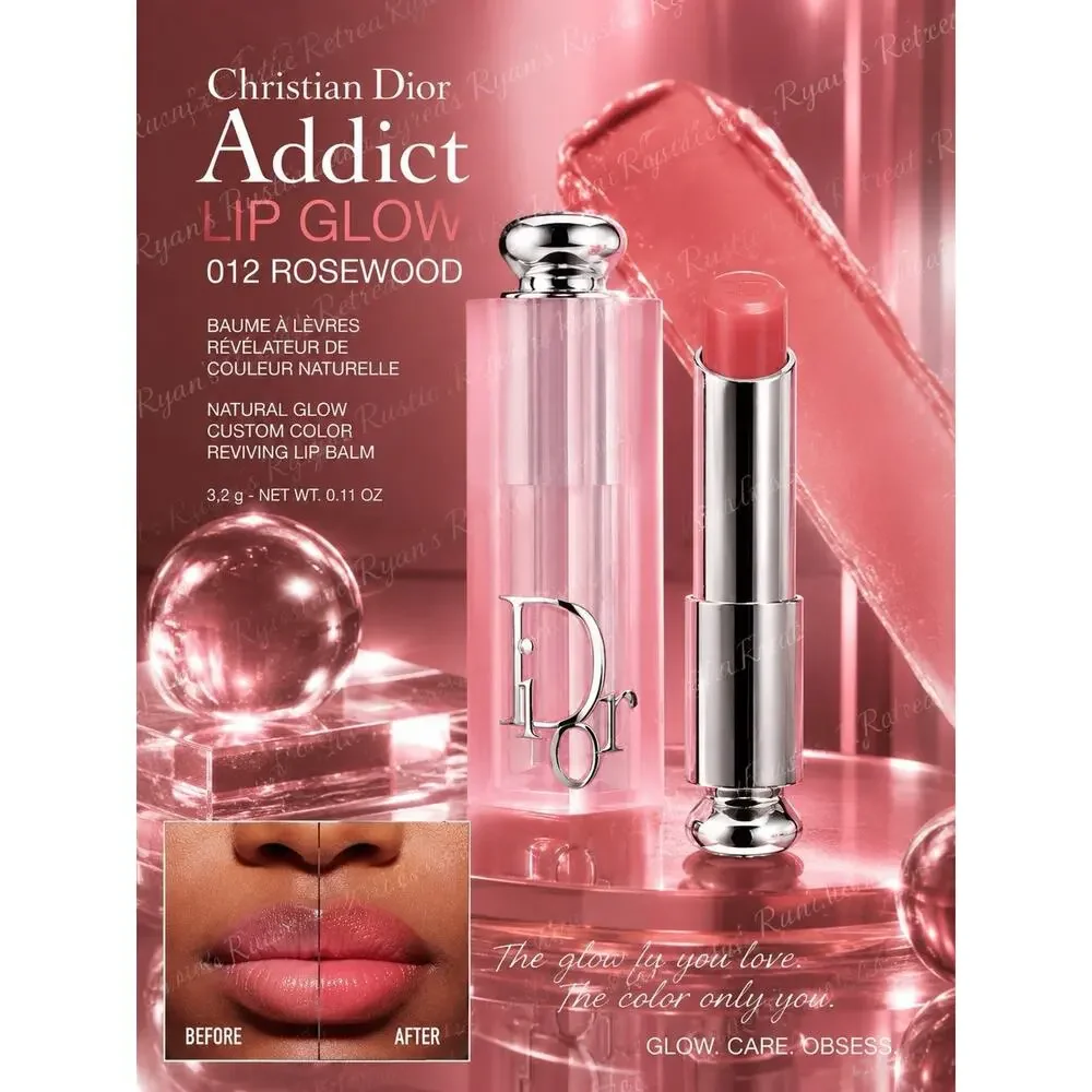 DIOR - Addict lip Glow - Shade: 012 Rosewood - 0.11 oz/ 3.2 g
